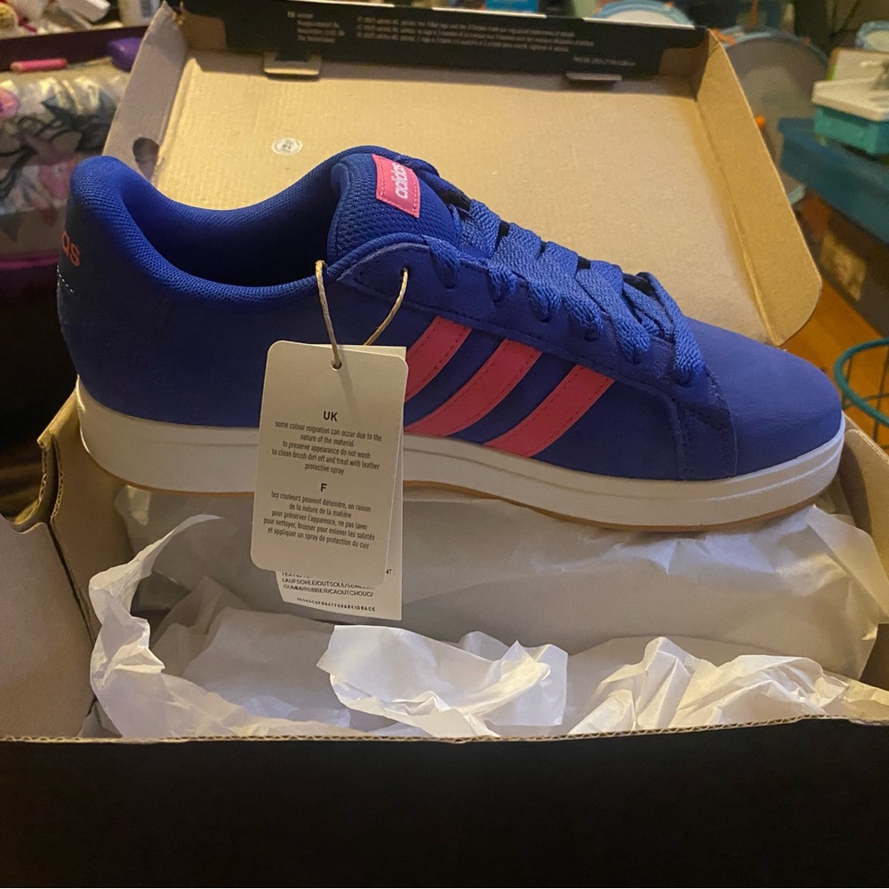 Adidas Royal Blue and pink Athletic Shoes NWT IN BOX US7